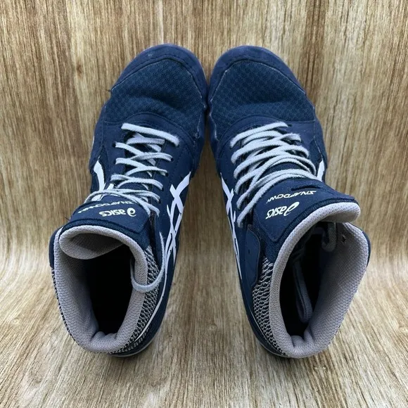 Asics Snapdown 3 Men's Size 9.5 Wrestling Shoes Blue Grey‎ Suede 1081A030