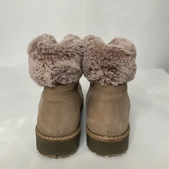 Avellini Women’s Sz 39 Fur Lined Winter Genuine Tan Suede Leather Brown Sole