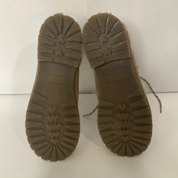 Avellini Women’s Sz 39 Fur Lined Winter Genuine Tan Suede Leather Brown Sole