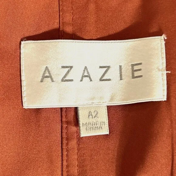 Azazie SZ A2 Rust one shoulder grecian style Formal Bridesmaid Prom Mother MOB