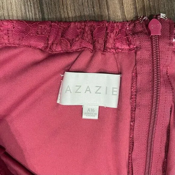 Azazie Skirt Women's Size A16 Pink Lace100% Polyester Floral Back
