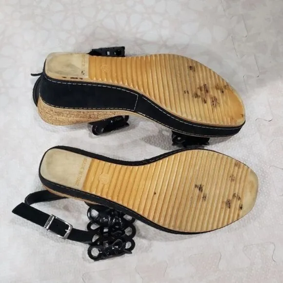 Azura Perforated Open Toe Strappy Wedge Sandals Size 39