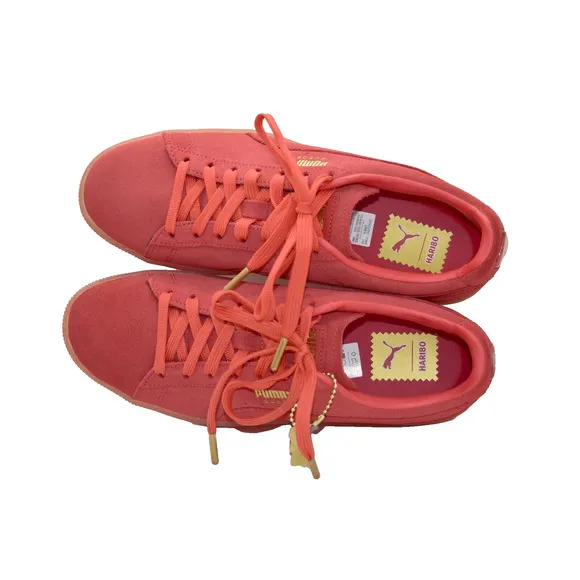 B0 NIB PUMA Suede Haribo FL Poppy Red Suede Sneakers Shoes 382563-01 Size 8