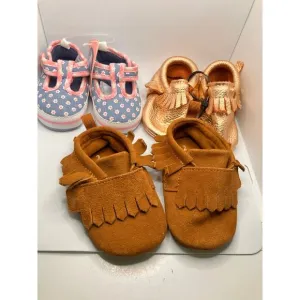 Baby Girl Infant Shoes Sz 1-2 Lot of (3) Gerber, Fresh Picked, Wonder Suede Pink