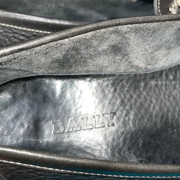 Bally Italy Black 100% Leather Mens Flat Loafer Slip On Driving Shoes Size 8.5 M