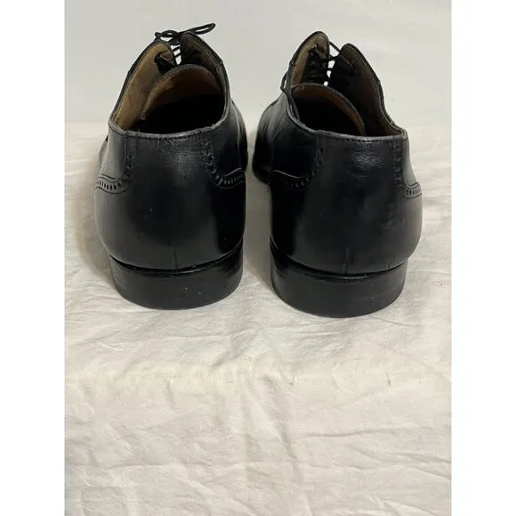 Bally Men's Ardente Cap Toe Oxford Dress Shoes Black Leather Size 9 EEE