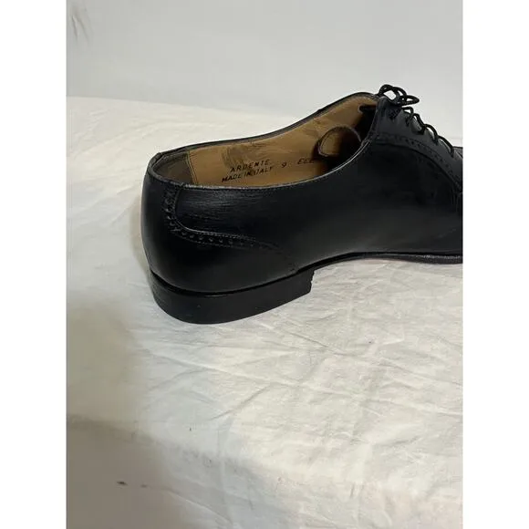 Bally Men's Ardente Cap Toe Oxford Dress Shoes Black Leather Size 9 EEE
