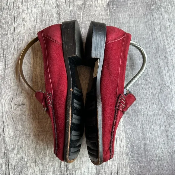Bally Women’s Size 5 Burgundy Leather Loafers Shoes Slide On
