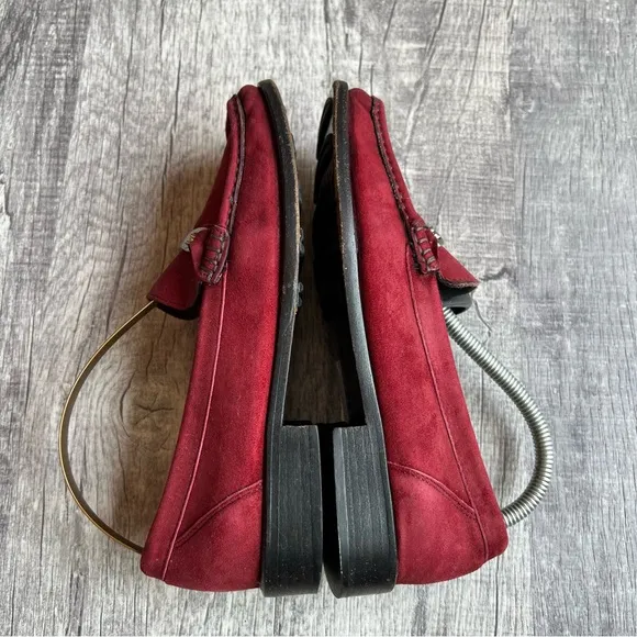 Bally Women’s Size 5 Burgundy Leather Loafers Shoes Slide On