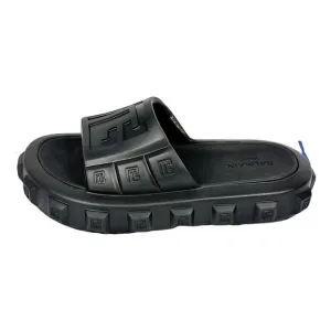 Balmain White and Black Slide Sandals