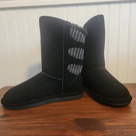 Bearpaw Boshie Womens Size 10 Black Winter Boots New
