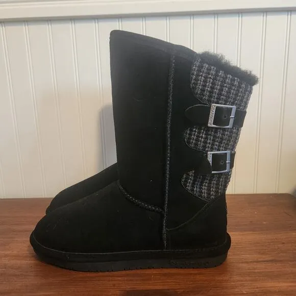Bearpaw Boshie Womens Size 10 Black Winter Boots New