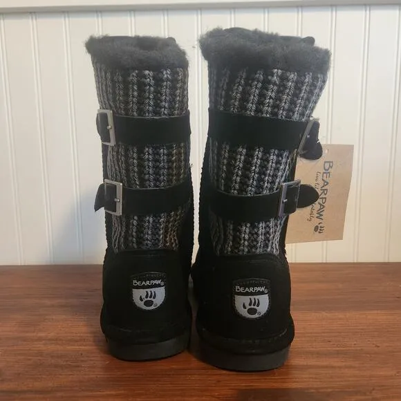 Bearpaw Boshie Womens Size 10 Black Winter Boots New