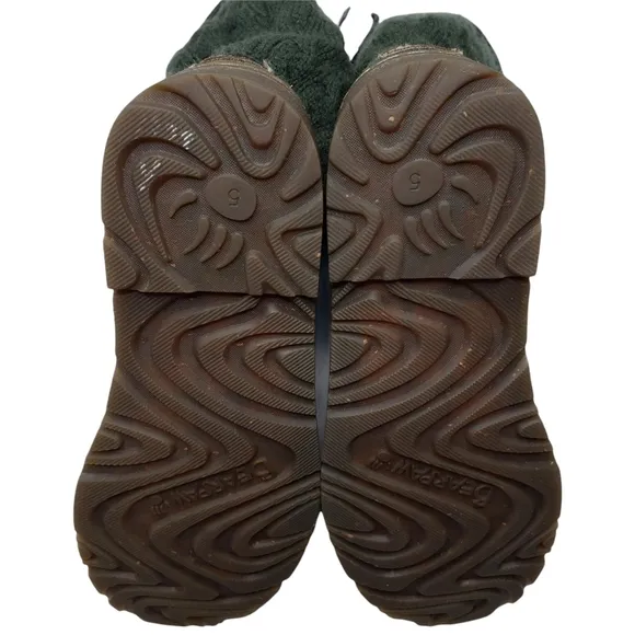 BearPaw | Candice Green Cable Knit Suede Wool Lined Winter Boots Women's 5
