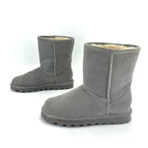 BEARPAW ELLE GRAY SUEDE WOOL LINING WATERPROOF WINTER SHORT BOOTS