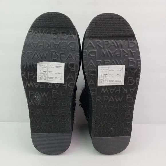 BearPaw Shalini Youth Girls Size 4Y Black Sparkle Wool Blend Winter Low Boots