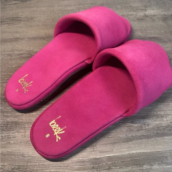 BEEK Puffbird Fuschia suede slide sandals size 8 $280 RARE
