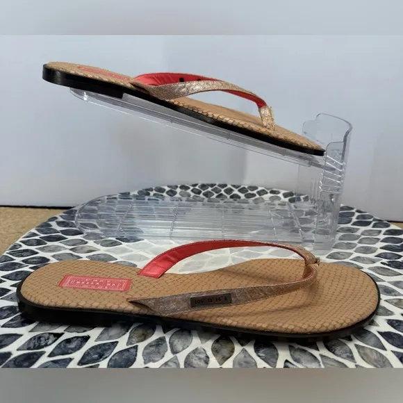 Bella Ha Italian orange and Tan Sandals size 40, US 10