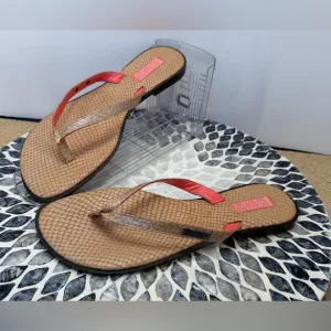 Bella Ha Italian orange and Tan Sandals size 40, US 10