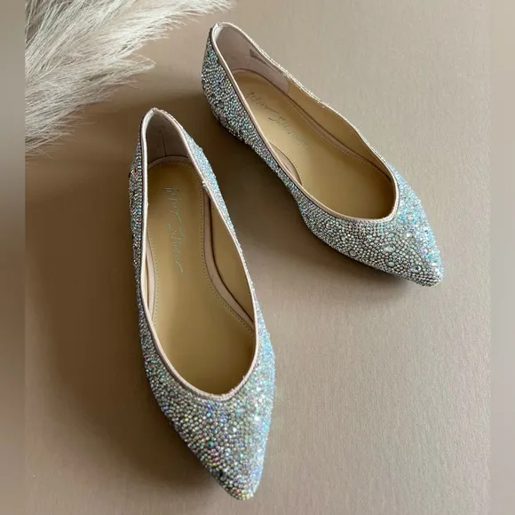 Betsey Johnson Crystal Studded Flats