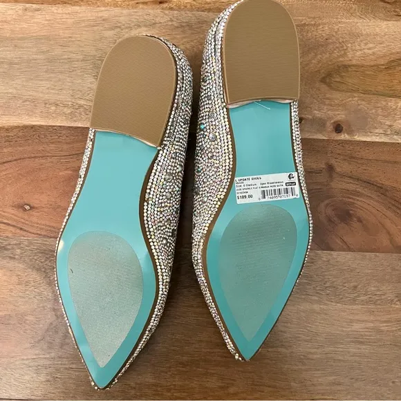 Betsey Johnson Crystal Studded Flats