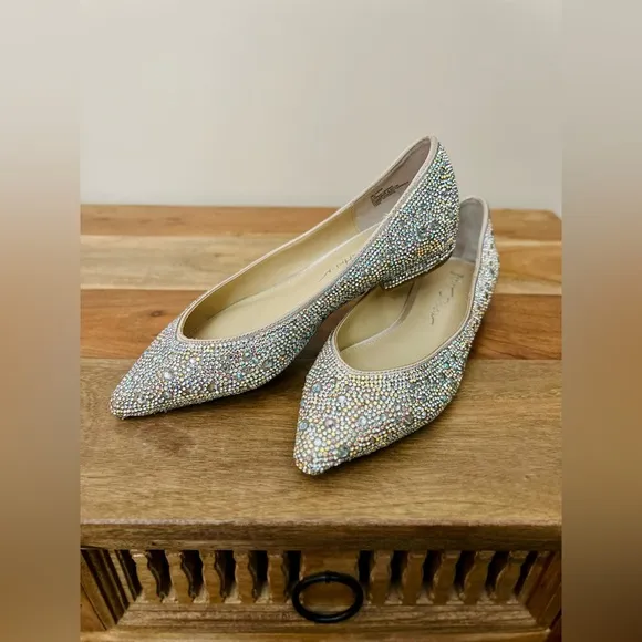 Betsey Johnson Crystal Studded Flats