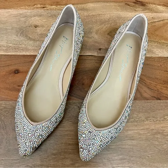 Betsey Johnson Crystal Studded Flats