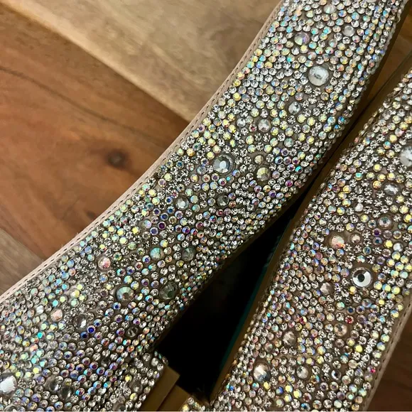 Betsey Johnson Crystal Studded Flats