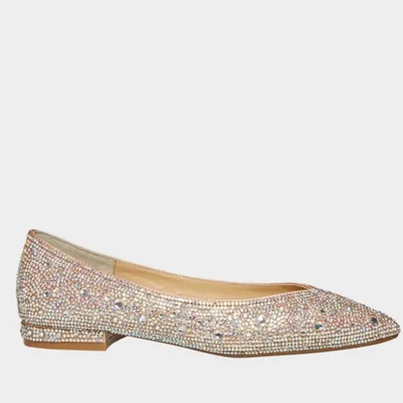 Betsey Johnson Crystal Studded Flats