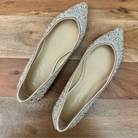Betsey Johnson Crystal Studded Flats