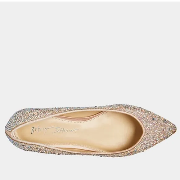 Betsey Johnson Crystal Studded Flats