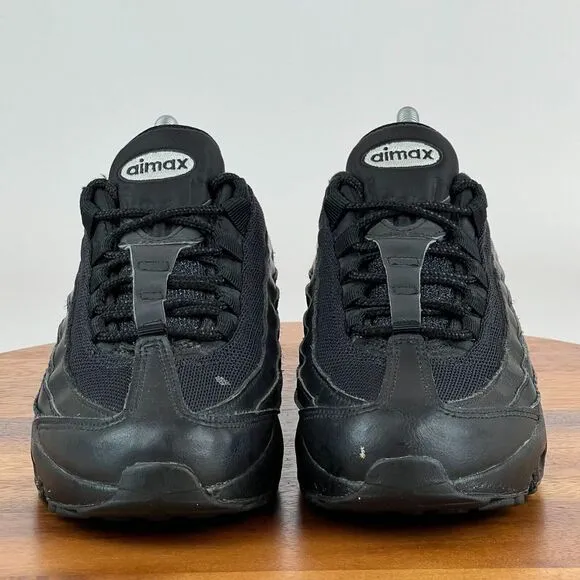 Big Kids Nike Air 95 Recraft Triple Black Athletic Shoes Sneakers Size 5.5 Y GUC