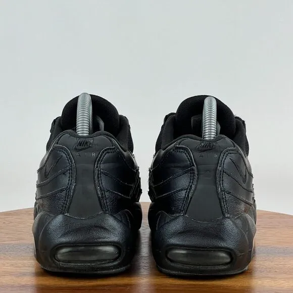 Big Kids Nike Air 95 Recraft Triple Black Athletic Shoes Sneakers Size 5.5 Y GUC