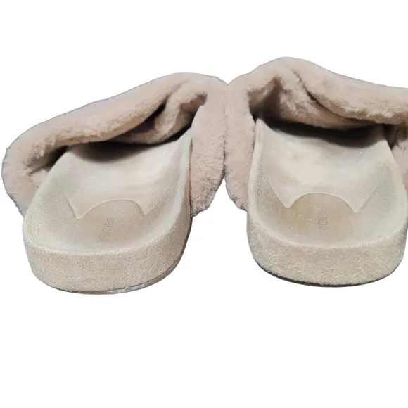 BIRDIES The Robin Tan Faux Fur Sandals