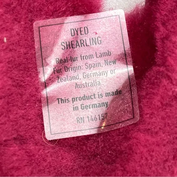 Birkenstock‎ Arizona Shearling Kid Suede Leather Fuchsia Tulip Pink Size 34 NWOT