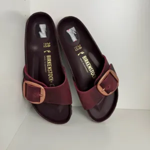 Birkenstock - Big Buckle Madrid - Burgundy/Rose Gold Buckle Sandals Size 38