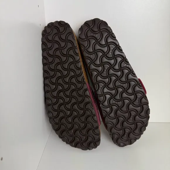 Birkenstock - Big Buckle Madrid - Burgundy/Rose Gold Buckle Sandals Size 38