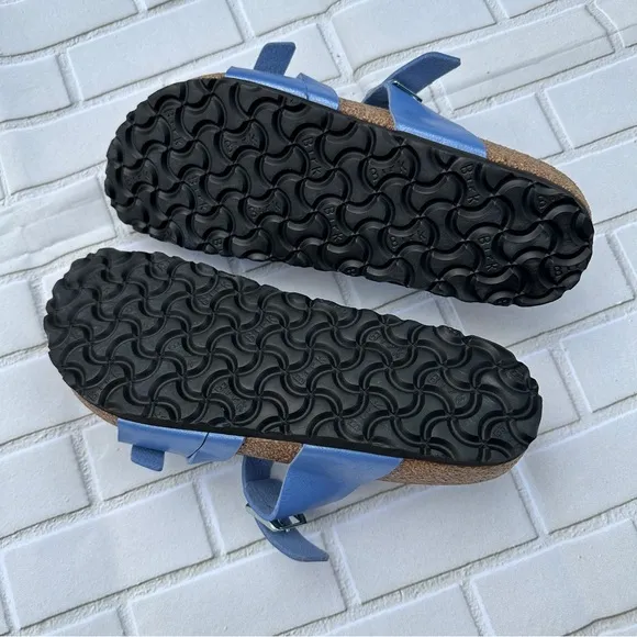 Birkenstock Blue Sandals with Silver Buckle Size 39