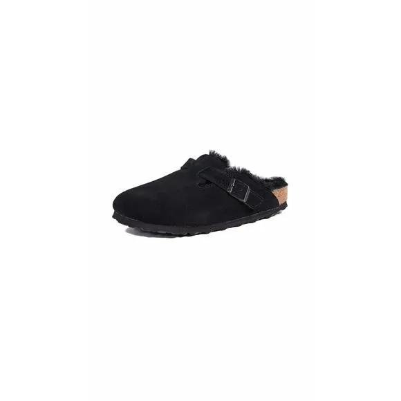 BIRKENSTOCK BOSTON VL SHEARLING SUEDE LEATHER UNISEX SHOES SIZE 10, COLOR: