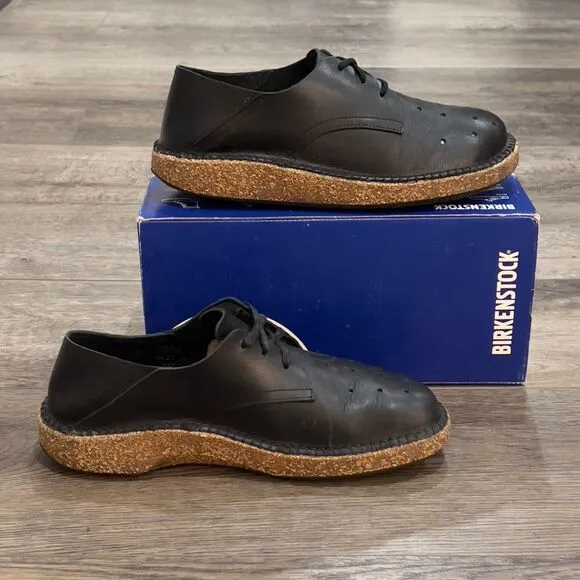 Birkenstock Gary Lace Up Black Leather Oxford Shoes - EU Size 43, US Men's 10