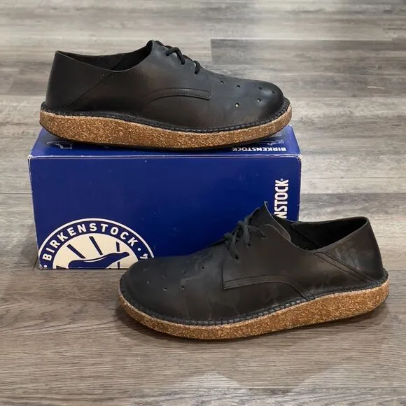 Birkenstock Gary Lace Up Black Leather Oxford Shoes - EU Size 43, US Men's 10