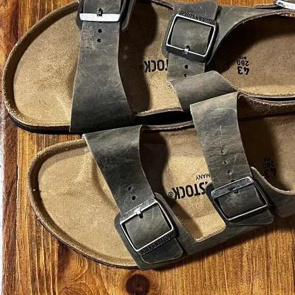 BIRKENSTOCK Men’s 10 Reg Fit Milano Faded Khaki Oiled Leather - 1019336 NIB