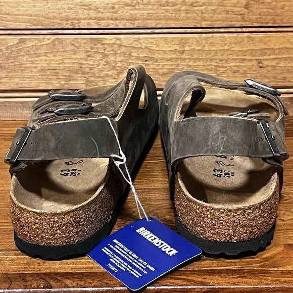 BIRKENSTOCK Men’s 10 Reg Fit Milano Faded Khaki Oiled Leather - 1019336 NIB