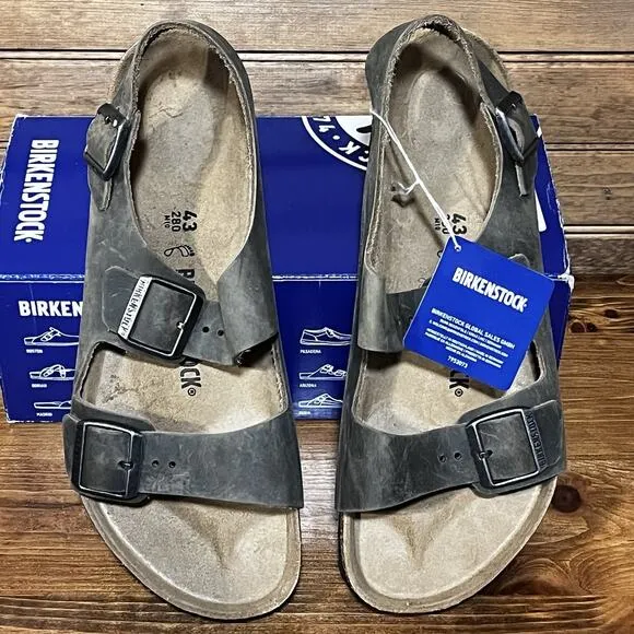 BIRKENSTOCK Men’s 10 Reg Fit Milano Faded Khaki Oiled Leather - 1019336 NIB