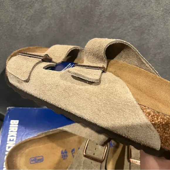 Birkenstock Men’s Sandal Arizona Suede Leather Soft Footbed Taupe Size 11US 44UK