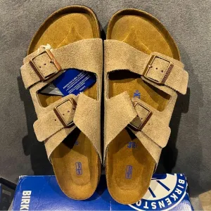 Birkenstock Men’s Sandal Arizona Suede Leather Soft Footbed Taupe Size 11US 44UK