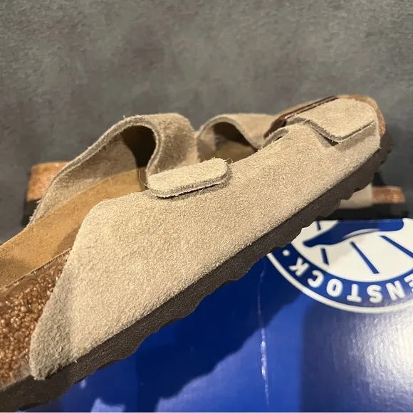 Birkenstock Men’s Sandal Arizona Suede Leather Soft Footbed Taupe Size 11US 44UK