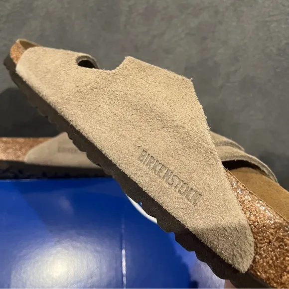 Birkenstock Men’s Sandal Arizona Suede Leather Soft Footbed Taupe Size 11US 44UK