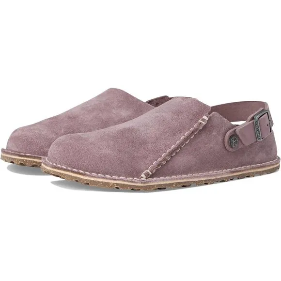 Birkenstock Shoes Lutry 365 Faded Purple Suede Clogs