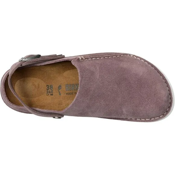 Birkenstock Shoes Lutry 365 Faded Purple Suede Clogs